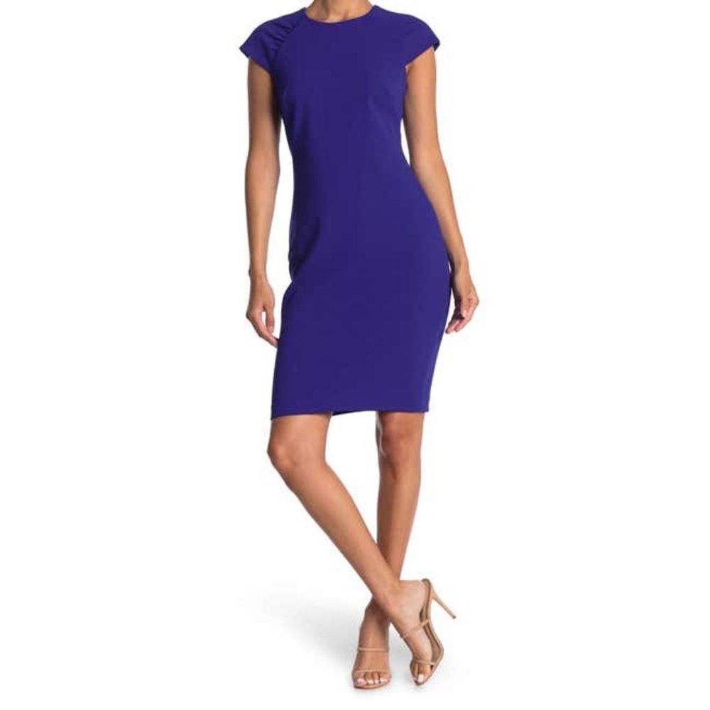 NWT Nordstrom Rack Calvin Klein Royal Blue Cap Sleeve Sheath Dress